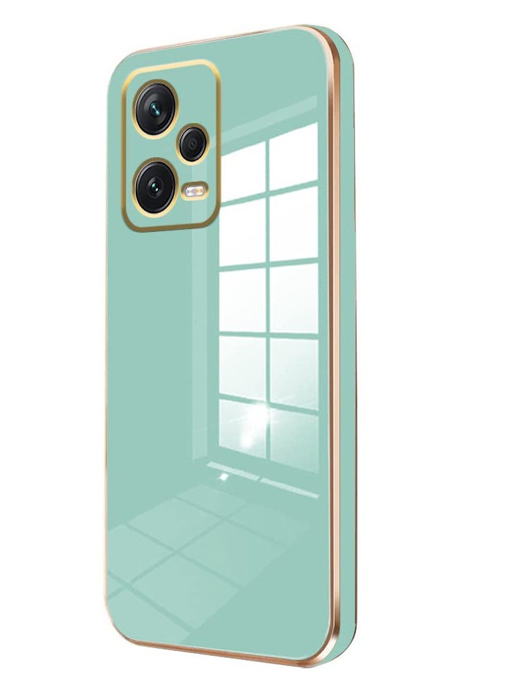Redmi Note 12 Pro Plus 5G Green Mobile Phone Case Cover, Luxury Plating Soft Back Cover, Raised Full Camera Protection  - Image 1