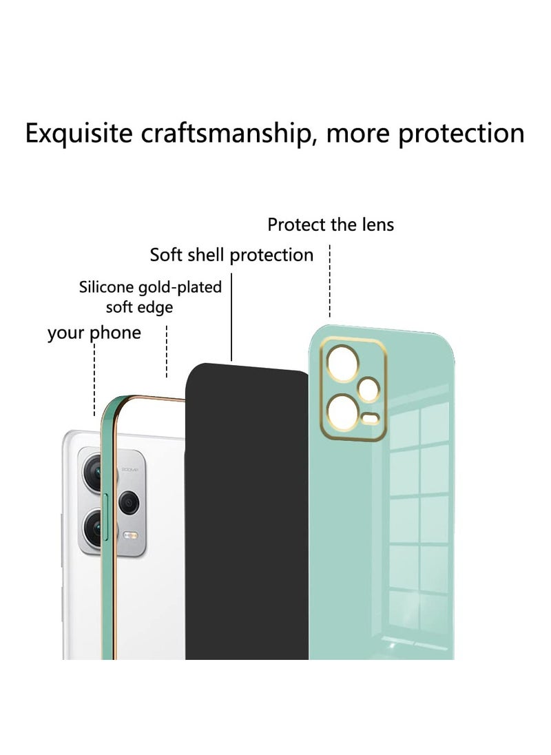 Redmi Note 12 Pro Plus 5G Green Mobile Phone Case Cover, Luxury Plating Soft Back Cover, Raised Full Camera Protection  - Image 2