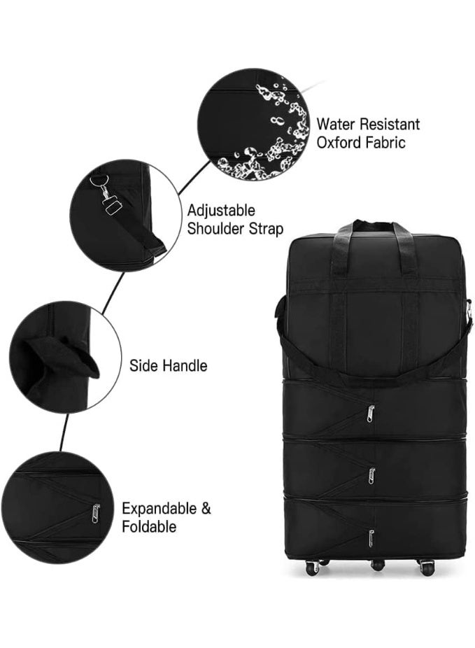 Running Buddy Expandable Extra XXLarge 36" Travel Oxford Duffel bag, Duffle bag,Waterproof, Lightweight Wheelbag Traveling Foldable Suitcase 30kg/120L withbelt, Central Hardside,Expandable Luggage,5 Spinner wheels - Image 4