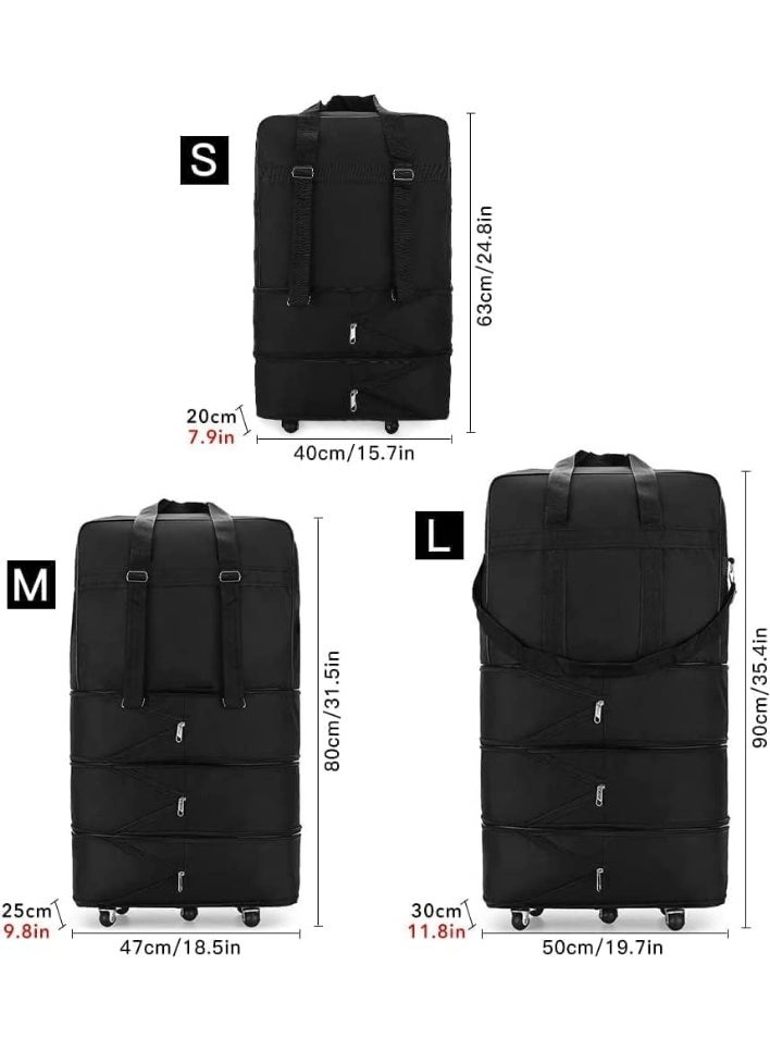 Running Buddy Expandable Extra XXLarge 36" Travel Oxford Duffel bag, Duffle bag,Waterproof, Lightweight Wheelbag Traveling Foldable Suitcase 30kg/120L withbelt, Central Hardside,Expandable Luggage,5 Spinner wheels - Image 5