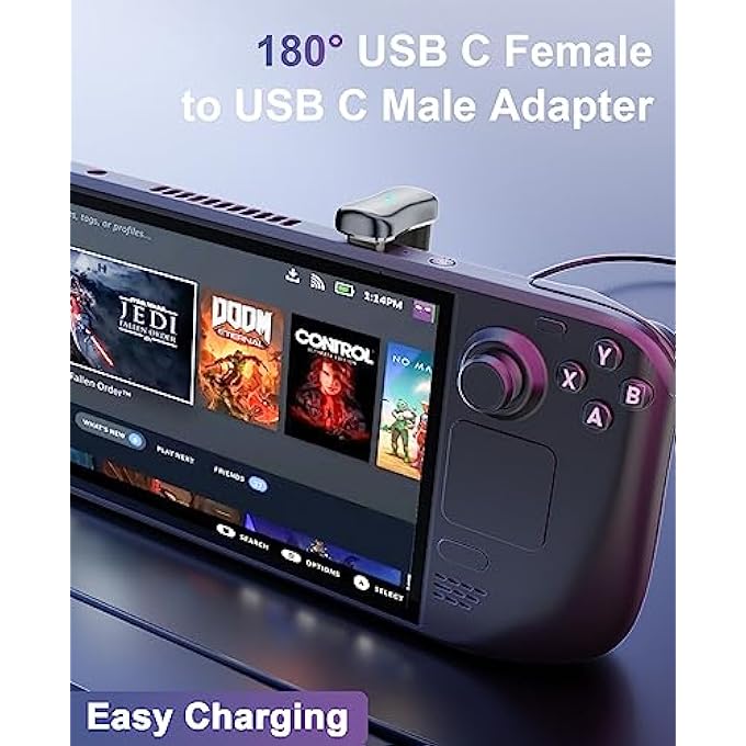 rayihni محول USB C ذكر بزاوية 180 درجة إلى USB أنثى، يدعم نقل البيانات بسرعة 10 جيجابت في الثانية والشحن المستقر (10G C إلى C وC إلى A) - Image 3