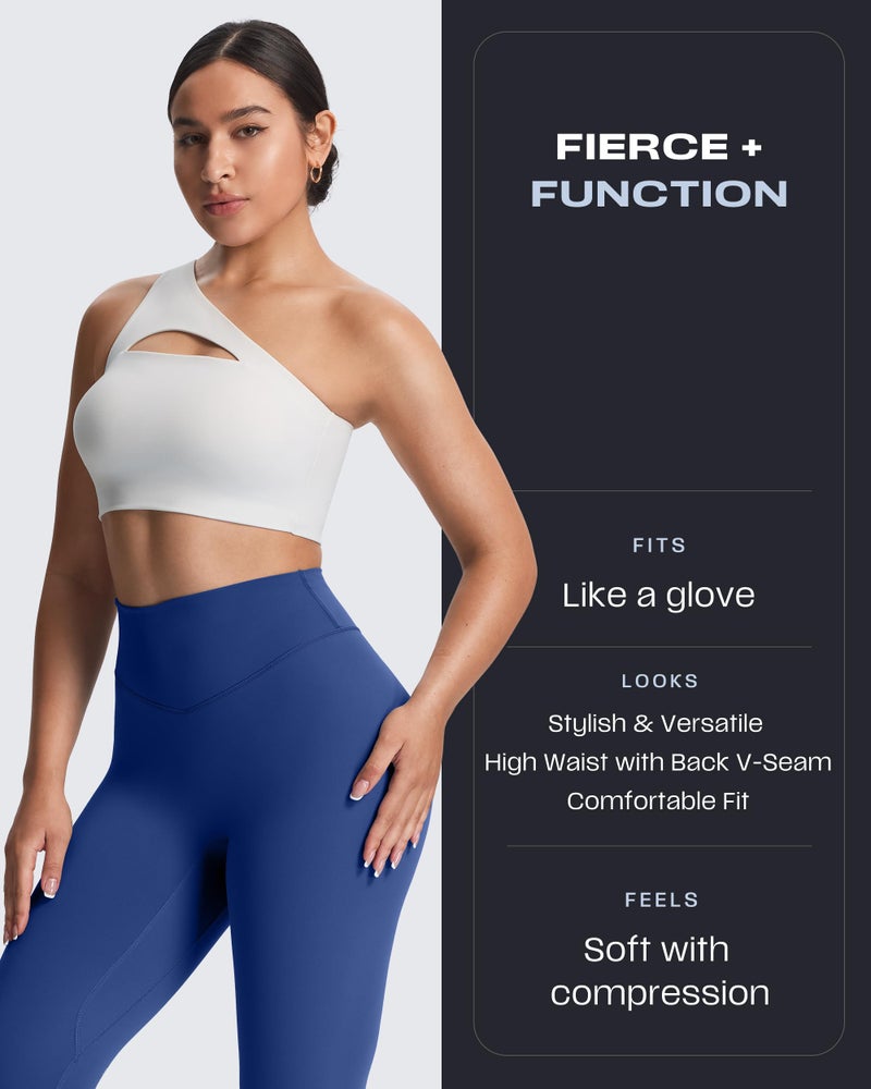 Aoxjox High Waisted Workout Leggings for Women Tummy Control Buttery Soft Yoga Metamorph Deep V Pants 26" (Bellwether Blue, Medium) - Image 2
