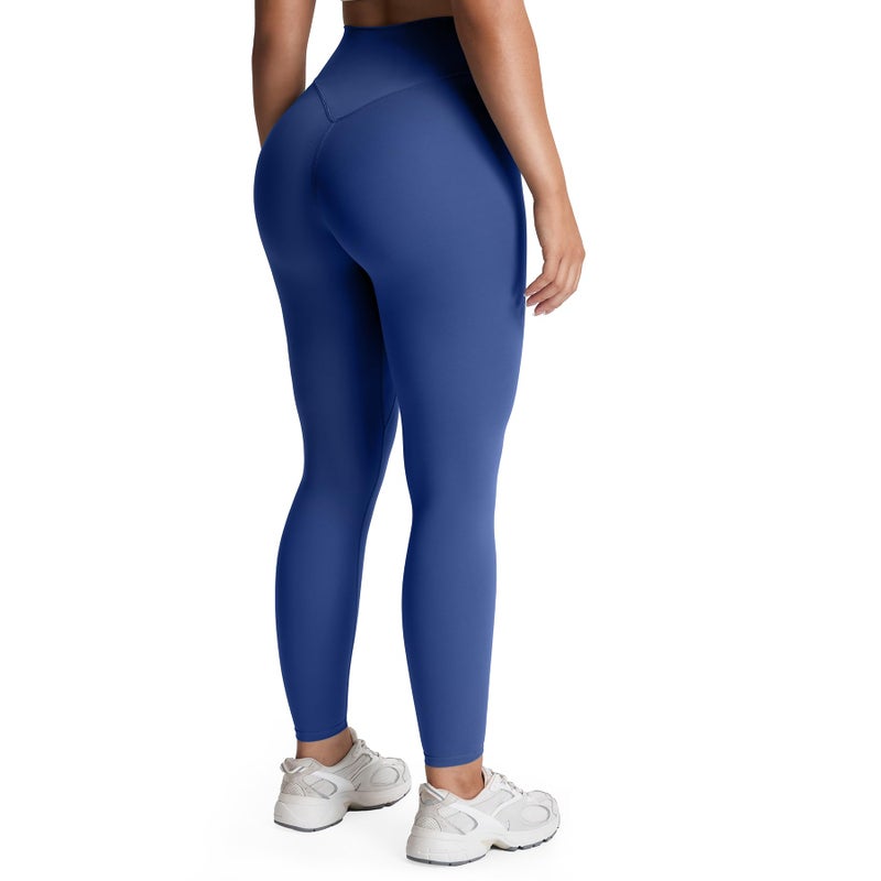 Aoxjox High Waisted Workout Leggings for Women Tummy Control Buttery Soft Yoga Metamorph Deep V Pants 26" (Bellwether Blue, Medium) - Image 1