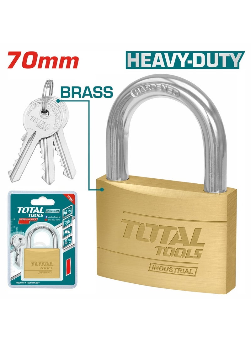 TOTAL Heavy Duty Brass Padlock 70 MM  - Image 2
