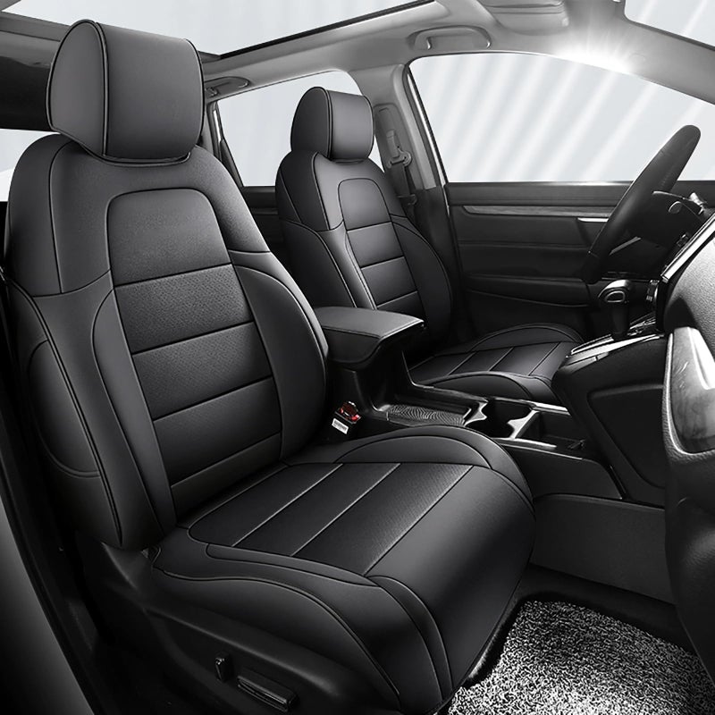 أغطية مقاعد السيارة HKZ Fit CRV مجموعة كاملة لهوندا CRV 2017 2018 2019 2020 2021 2022 TouringEXSportSEEXL جلد أسود