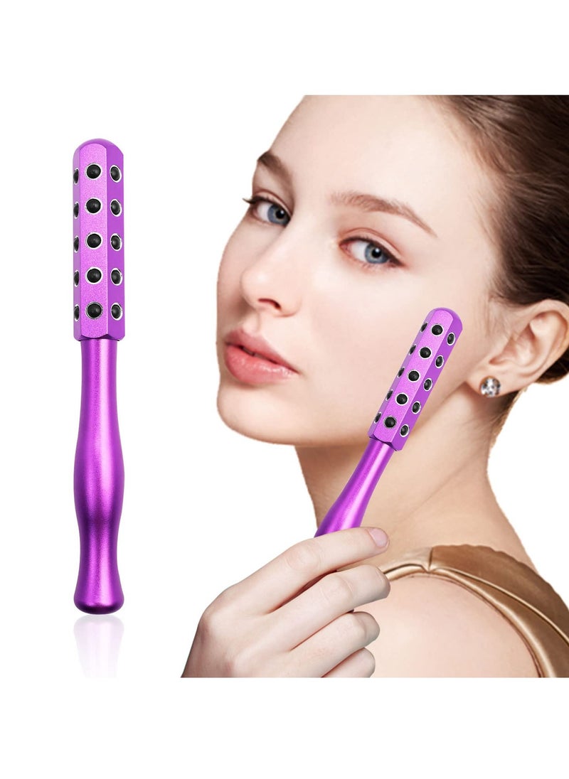 SYOSI - Facial Roller Massager, Germanium Stone Uplifting Face Massager Roller, Beauty Roller for Face, Eye, Chin, Neck Skin Care Anti Aging Wrinkles Reduces (Purple) - Image 1