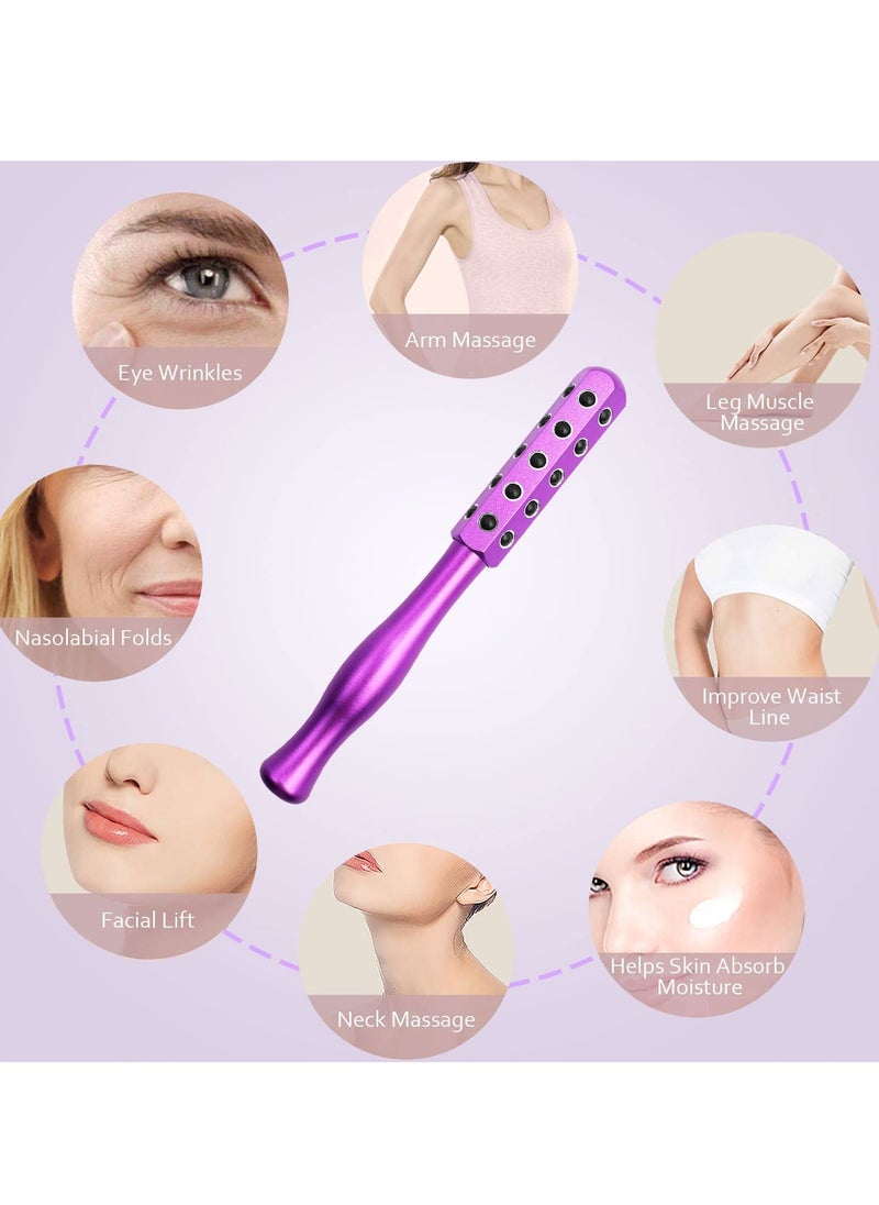 SYOSI - Facial Roller Massager, Germanium Stone Uplifting Face Massager Roller, Beauty Roller for Face, Eye, Chin, Neck Skin Care Anti Aging Wrinkles Reduces (Purple) - Image 1