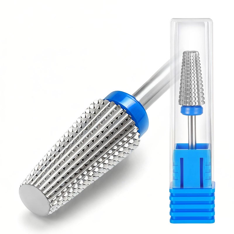 Fantexy 5 in 1 Nail Drill Bits,Professional 3/32" Shank Tungsten Steel Bits for Acrylic Nails,Manicure,Nail Art,Drill Machine,Both Left and Right Handed - Two Way Rotate Use (Medium - M) - Image 1