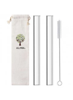 Alink Glass Boba Straws, 14 Mm X 9 Inch Reusable Jumbo Clear Bubble Tea Straws For Smoothie, Tapioca Poping Pearls, Shakes, Pack 2 With Cleaning Brush And Case - pzsku/Z3D1C52E555F8B30382A4Z/45/_/1726644983/6f700152-d706-4eae-9923-2eaccb9cbee6