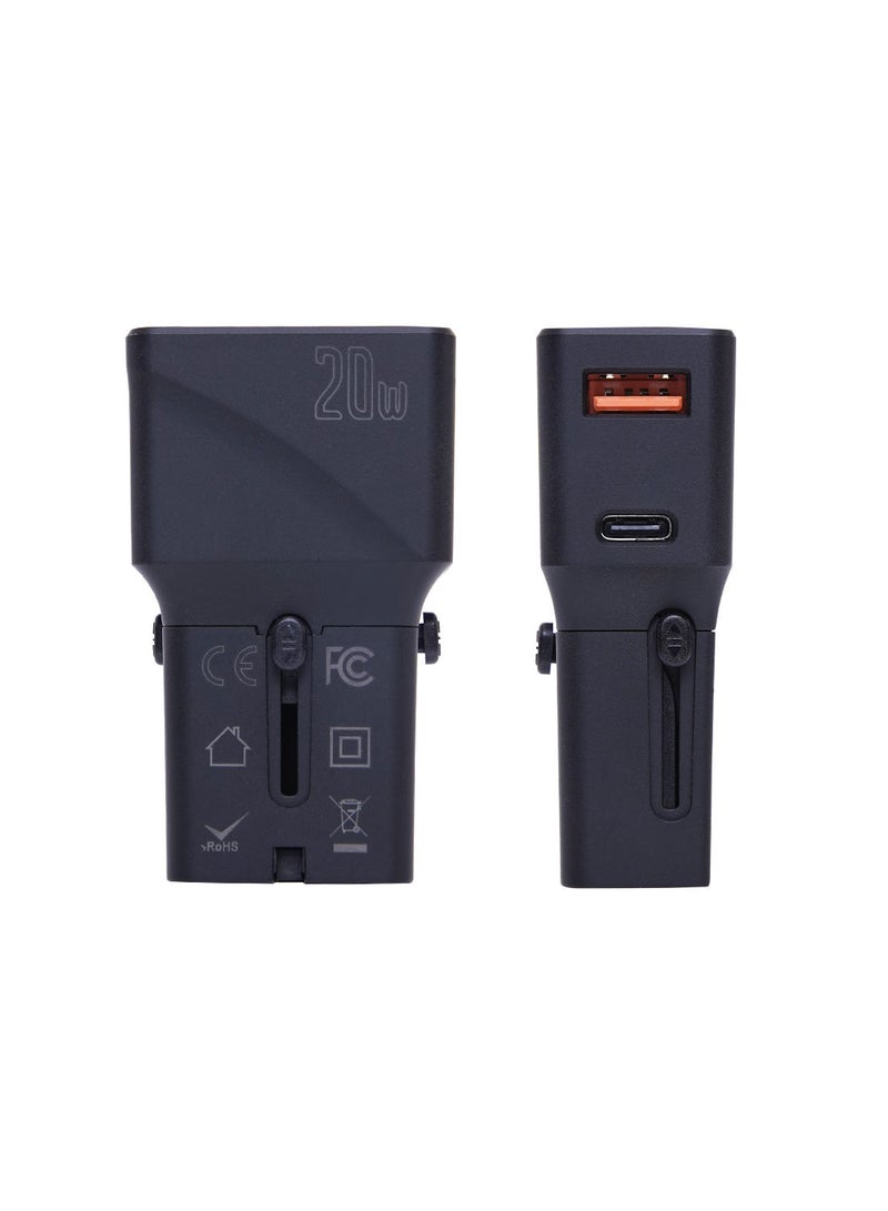 PARAJOHN محول سفر سريع الشحن متعدد المنافذ بقوة 200 وات، منفذ USB واحد، يعمل في العديد من البلدان، متين وقابل للحمل، متعدد المنافذ، PD +QC3.0  - Image 1