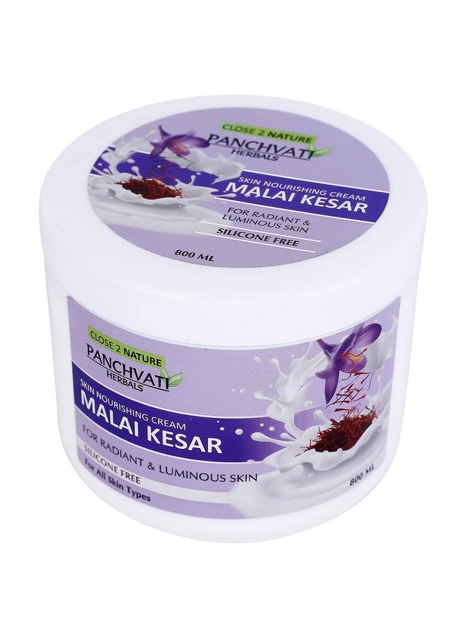 Panchvati Herbals Malai Kesar Skin Nourishing Cream 800Gm (For Radiant & Luminous Skin)  - Image 2