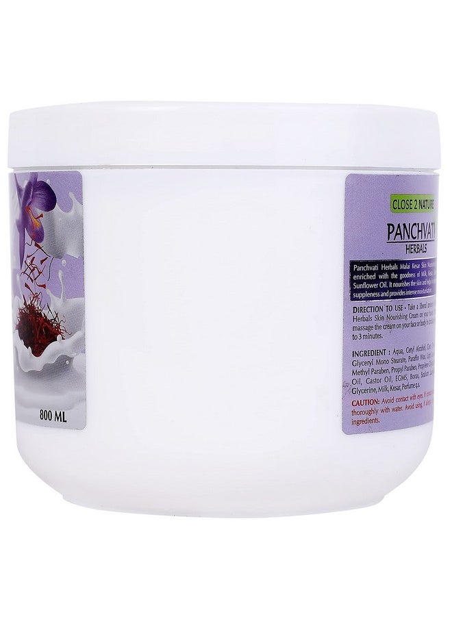 Panchvati Herbals Malai Kesar Skin Nourishing Cream 800Gm (For Radiant & Luminous Skin)  - Image 3