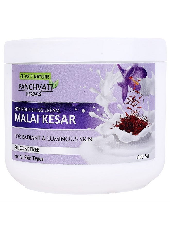 Panchvati Herbals Malai Kesar Skin Nourishing Cream 800Gm (For Radiant & Luminous Skin)  - Image 1