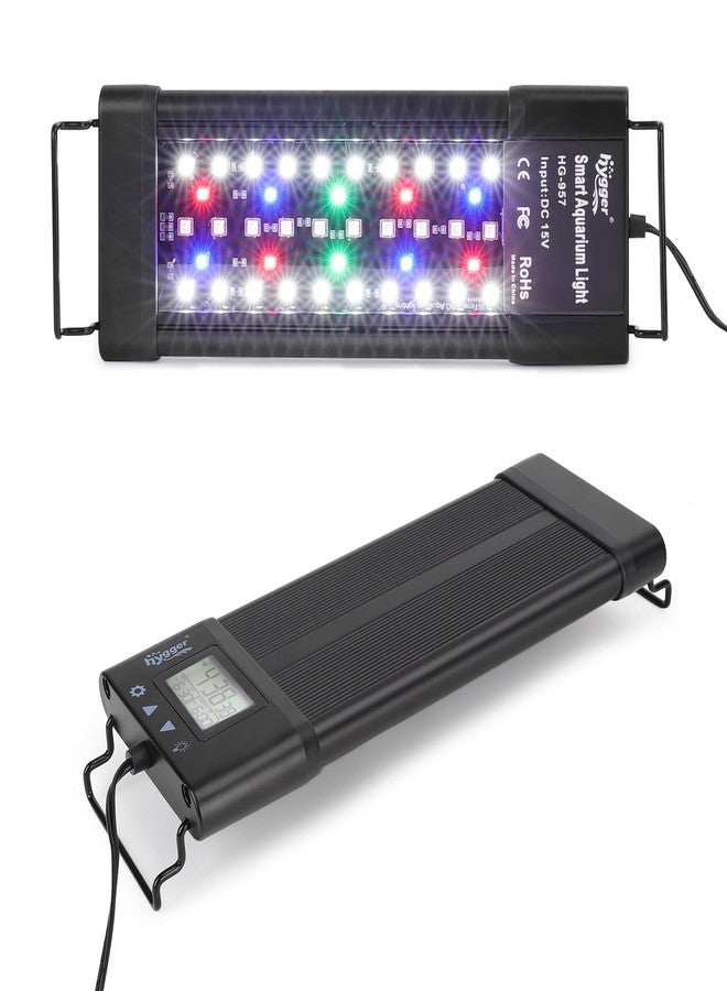 hygger Aquarium Programmable LED Light, for 12~18in Long Full Spectrum Plant Fish Tank Light with LCD Setting Display, 7 Colors, Sunrise Sunset Moon and DIY Mode, for Novices Advanced Players - Image 1