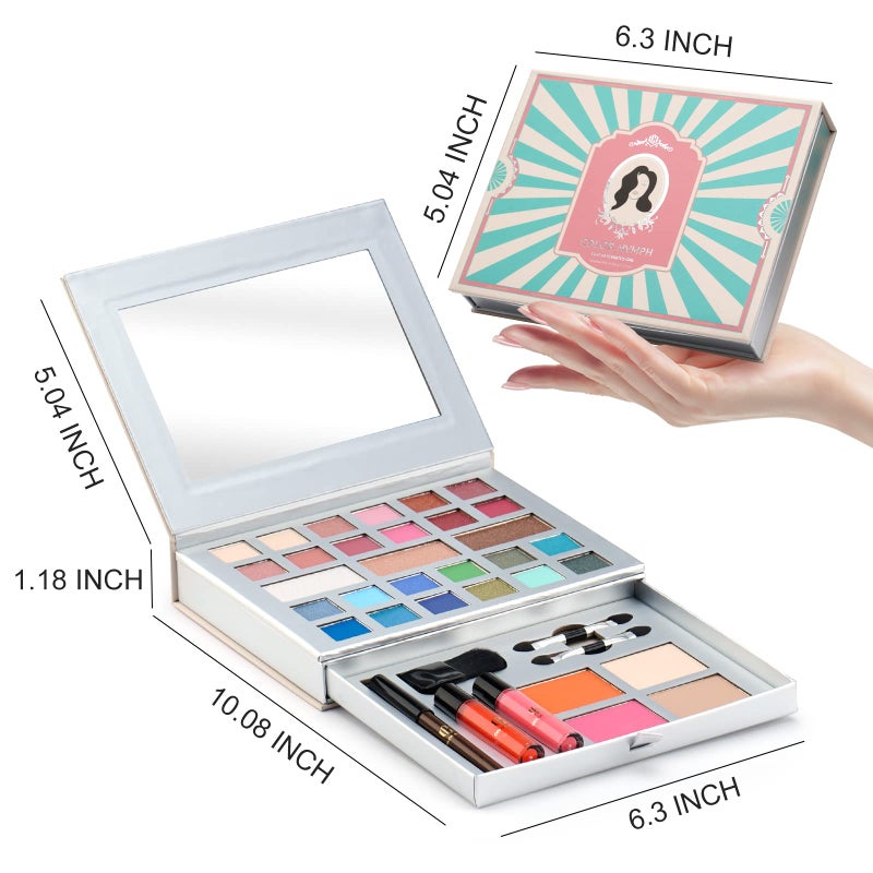 Color Nymph All-in-One Makeup Kit - Perfect for Women, Teens, and Beginners! Unlock Endless Possibilities with 24 Gorgeous Shades of Matte and Shimmer Eyeshadow, Highly Pigmented Lip Glosses, Eyeliner - Image 3