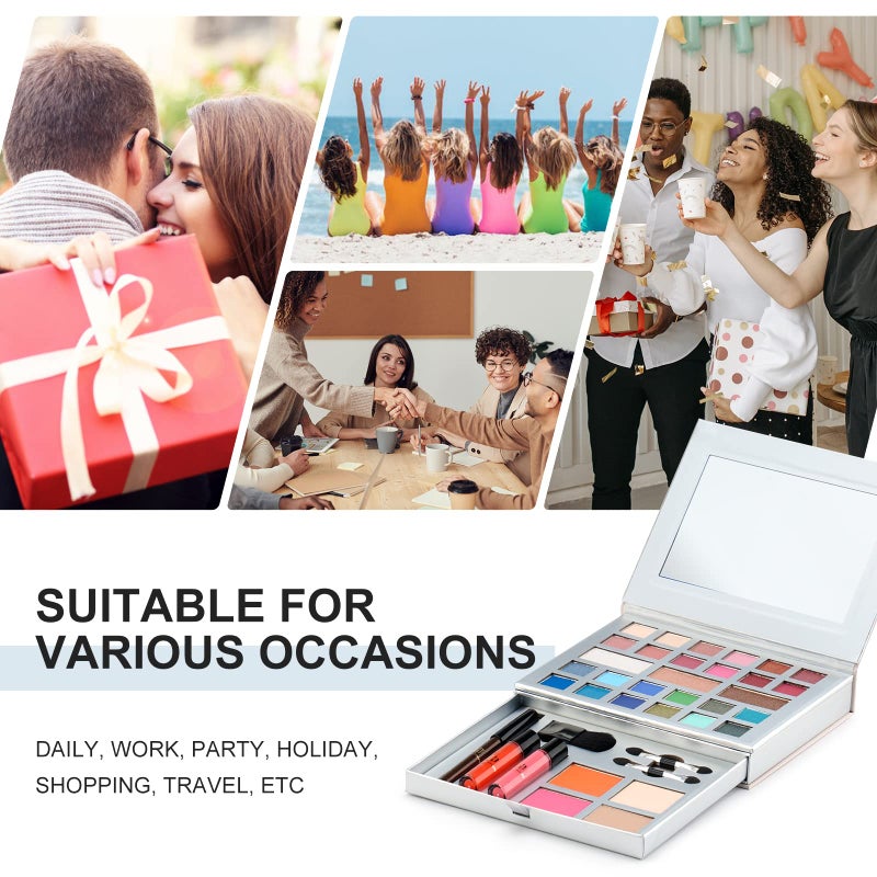 Color Nymph All-in-One Makeup Kit - Perfect for Women, Teens, and Beginners! Unlock Endless Possibilities with 24 Gorgeous Shades of Matte and Shimmer Eyeshadow, Highly Pigmented Lip Glosses, Eyeliner - Image 5