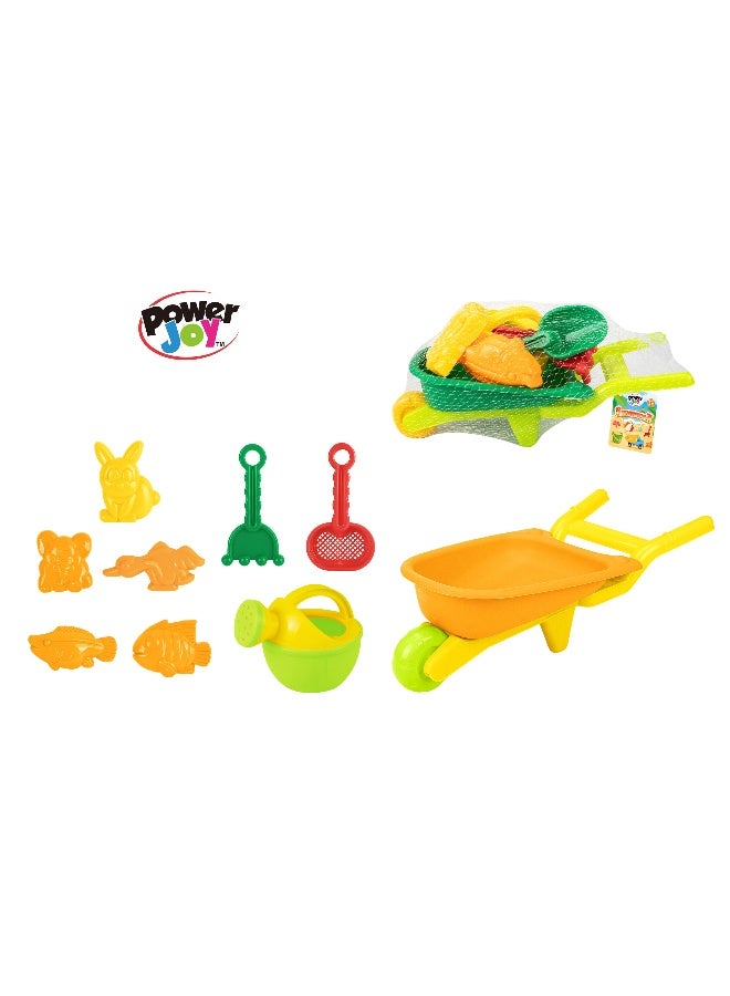 Power Joy Summerz Beach Sand Toys Hand Cart 6 Pieces, Assorted 1 Piece (Style & Color May Vary) Each Sold Separately - Image 1