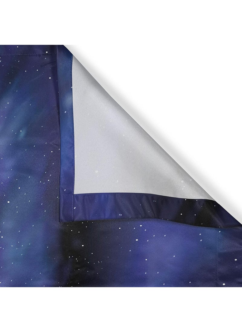 Ambesonne Ambesonne Modern Long Kitchen Curtains Spiral Galaxy Andromeda Milky Way Cosmic Dust Infinity Mystery Art Print Two Panels Drapes with Rod Pocket Room Decor 55 X 45 Blue Purple  - Image 3
