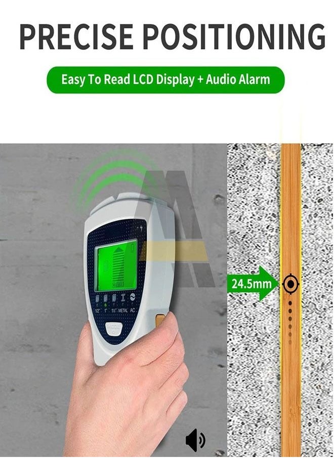 Generic - Sensor Wall Scanner, 5-in-1 Multifunctional Electronic Wall Center Sensor Detector With Digital LCD Display And Wood Sound Warning, Real-Time AC Line, Metal, Stud Detection - Image 1