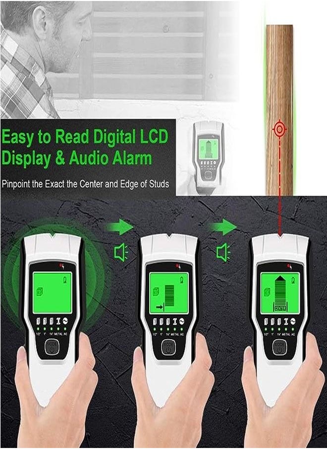 Generic - Sensor Wall Scanner, 5-in-1 Multifunctional Electronic Wall Center Sensor Detector With Digital LCD Display And Wood Sound Warning, Real-Time AC Line, Metal, Stud Detection - Image 1
