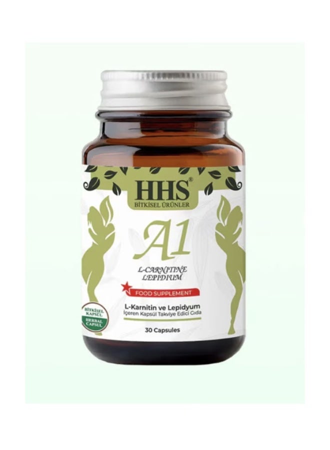 أتش أتش أس مكمل غذائي عشبي لفقدان الوزن من HHS A1 L-carnitine Lepidium - 30 كبسولة - Image 5