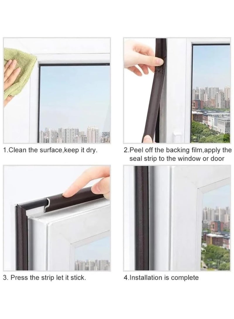 Rubik 6M Soundproof PU Foam Door Window Sealing Strip, Self-Adhesive Dustproof Windproof Gasket for Casement Sliding Seal  - Image 5