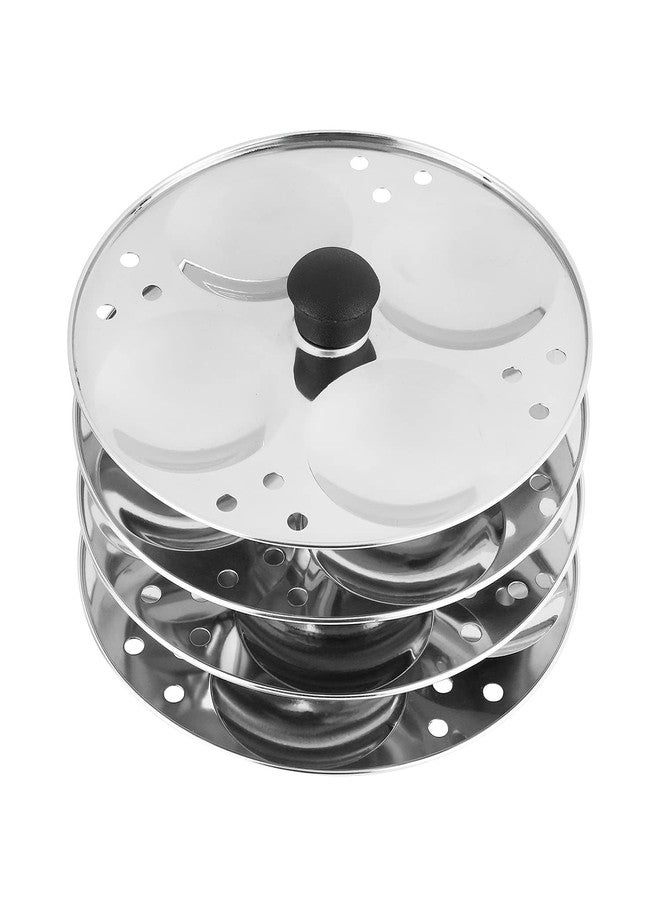 REGOLITH ENTERPRISES Steel idli pot/idli cooking pot /4 pcs plates Induction base idly maker small /36 CM(Makes upto 16 idli at a time), Silver - Image 4