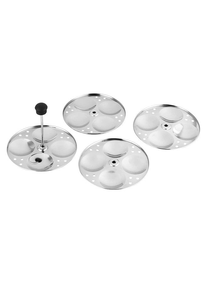 REGOLITH ENTERPRISES Steel idli pot/idli cooking pot /4 pcs plates Induction base idly maker small /36 CM(Makes upto 16 idli at a time), Silver - Image 5
