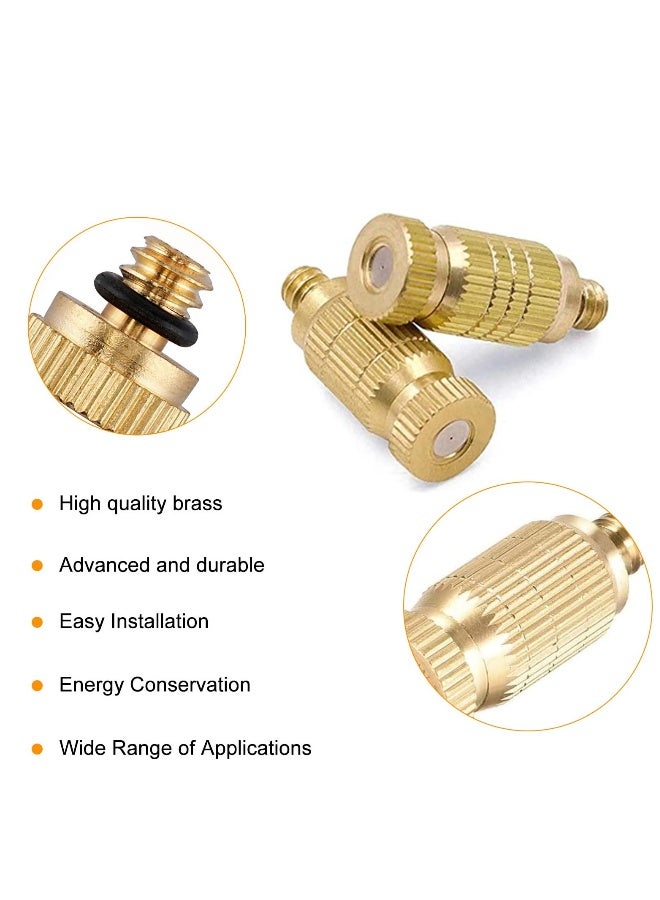 High Pressure Brass Misting Nozzles - 20 Pack Anti-Drip Atomizer Spray Heads for Outdoor Cooling, Landscaping, Greenhouse Irrigation, and Air Humidification (0.008/0.2mm) - Image 2