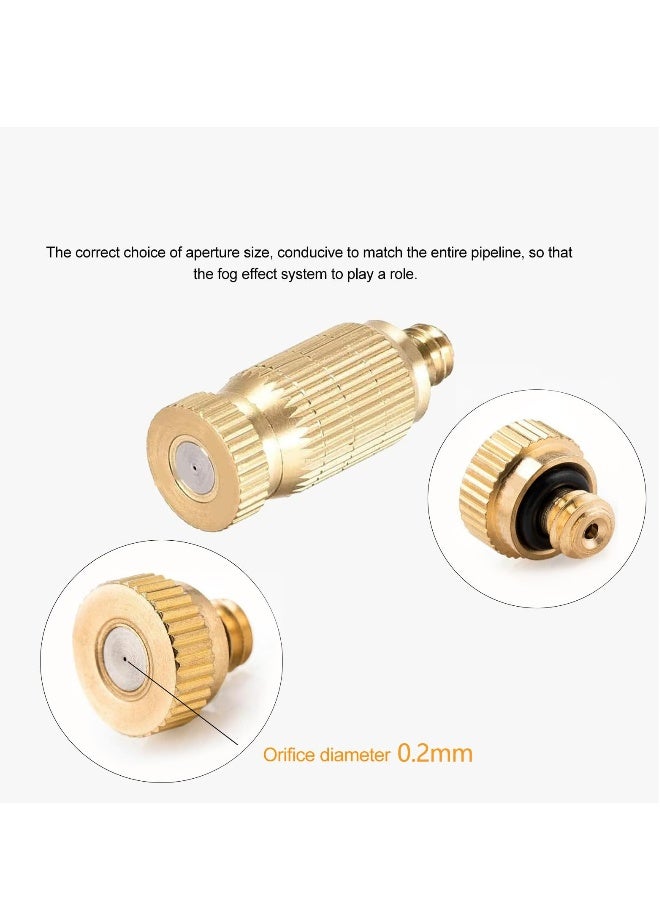 High Pressure Brass Misting Nozzles - 20 Pack Anti-Drip Atomizer Spray Heads for Outdoor Cooling, Landscaping, Greenhouse Irrigation, and Air Humidification (0.008/0.2mm) - Image 3