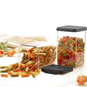 Kitchwell Kitchen Accessories Items | 1100 ML Square Airtight Storage Jar and Container Organizer | Kitchen containers Set | Plastic containers for Home and Kitchen Storage Boxes Set of 6 - Image 4
