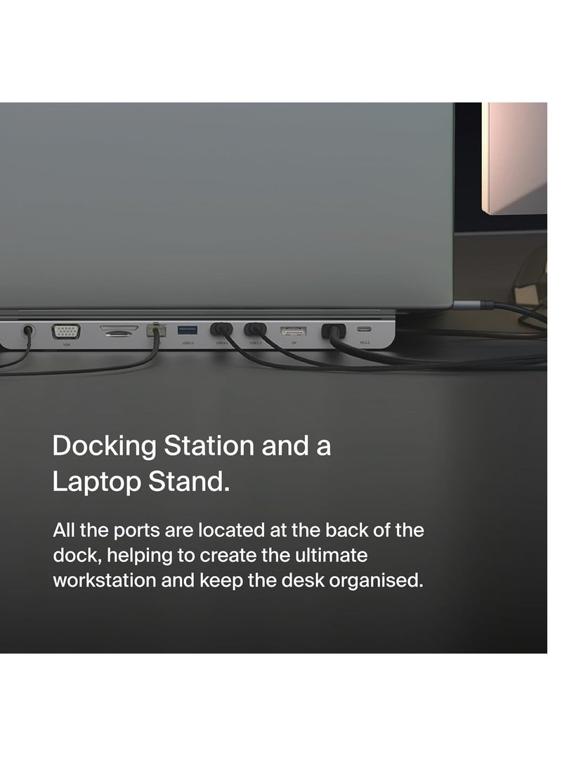 Generic - Belkin Usb C Hub, 11-In-1 Multiport Adapter Dock With 4K Hdmi, Dp, Vga, Usb-C 100W Pd Pass-Through Charging, 3 A, Gigabit Ethernet, Sd, Microsd, 3.5mm Ports For Macbook* Pro, Air, Xps And More - Image 1
