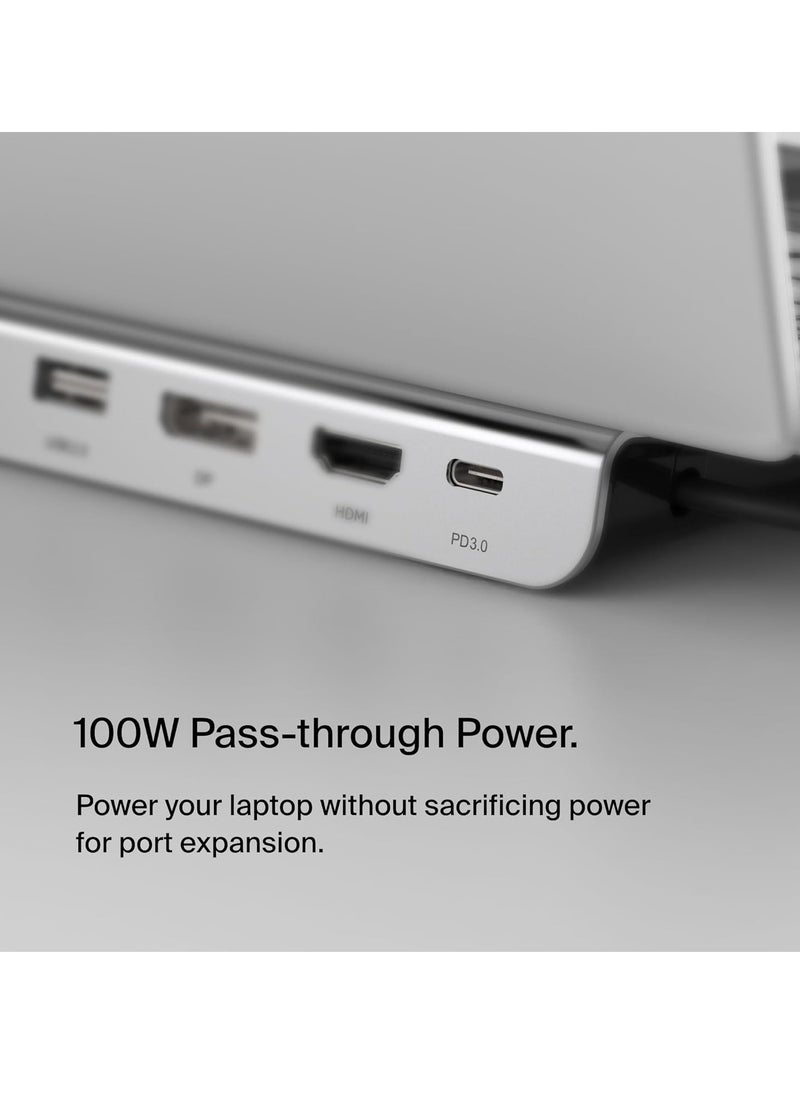 Generic - Belkin Usb C Hub, 11-In-1 Multiport Adapter Dock With 4K Hdmi, Dp, Vga, Usb-C 100W Pd Pass-Through Charging, 3 A, Gigabit Ethernet, Sd, Microsd, 3.5mm Ports For Macbook* Pro, Air, Xps And More - Image 1