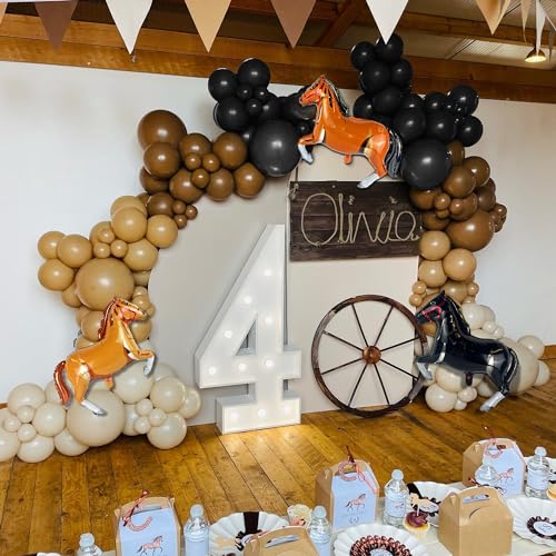 XIPEGPA 143 PCS Western Party Horse Balloons Cowboy Decoration Kit Farm Cowboy Foil Latex Balloons for Baby Shower Birthday Arch Decor - Image 5