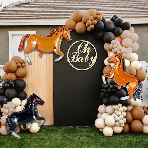 XIPEGPA 143 PCS Western Party Horse Balloons Cowboy Decoration Kit Farm Cowboy Foil Latex Balloons for Baby Shower Birthday Arch Decor - Image 3