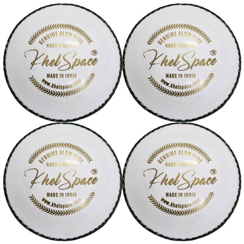 KS-20 Leather White Cricket Ball | Hand-Stitched | Professional Grade | Ideal for Day/Night Matches, Practice & Tournaments (4)