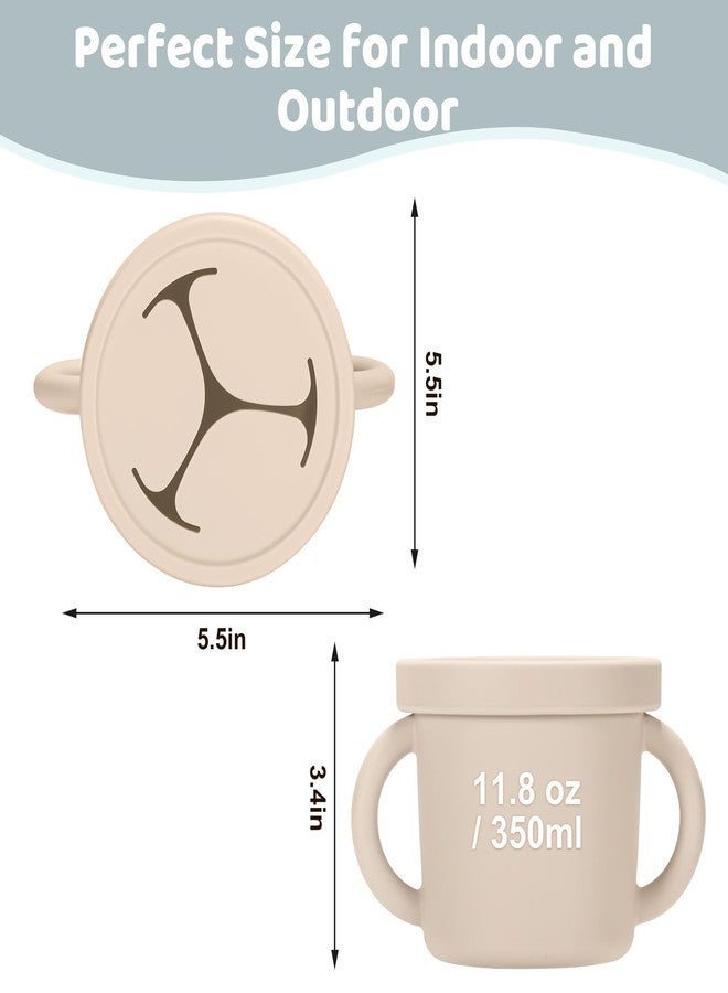 idooss Snack Containers, Silicone Food Grade Silicone Cups, Toddler Snack Container Cups with Handles and Lid for Toddlers (Color 2) - Image 3