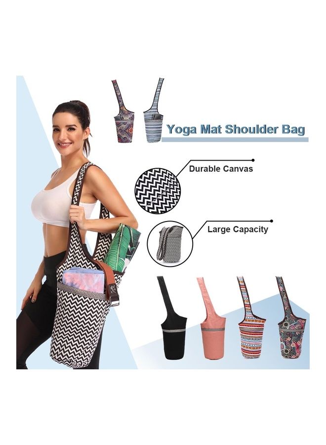 Generic Yoga Mat Bag Canvas Shoulder Bags Vintage Printed Zipper Pocket 25.00*3.00*24.00cm  - Image 5