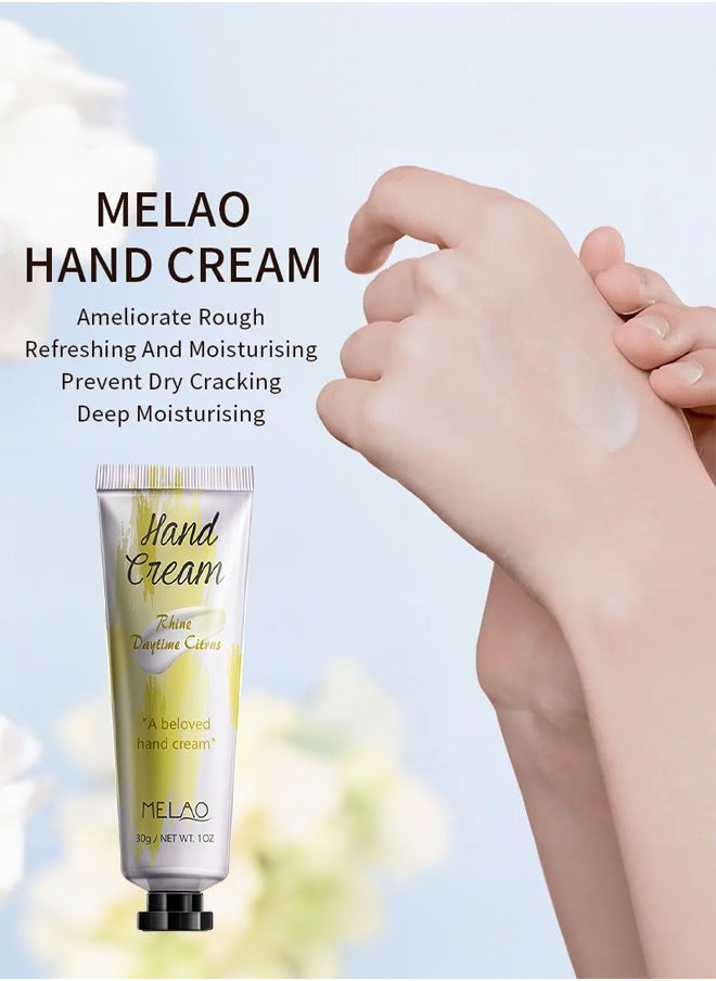 Hand Cream for Dry Cracked Hands Natural Plant Fragrance Mini Hand Lotion Moisturizing Hand Care Cream 30g (Citrus Fragrance)