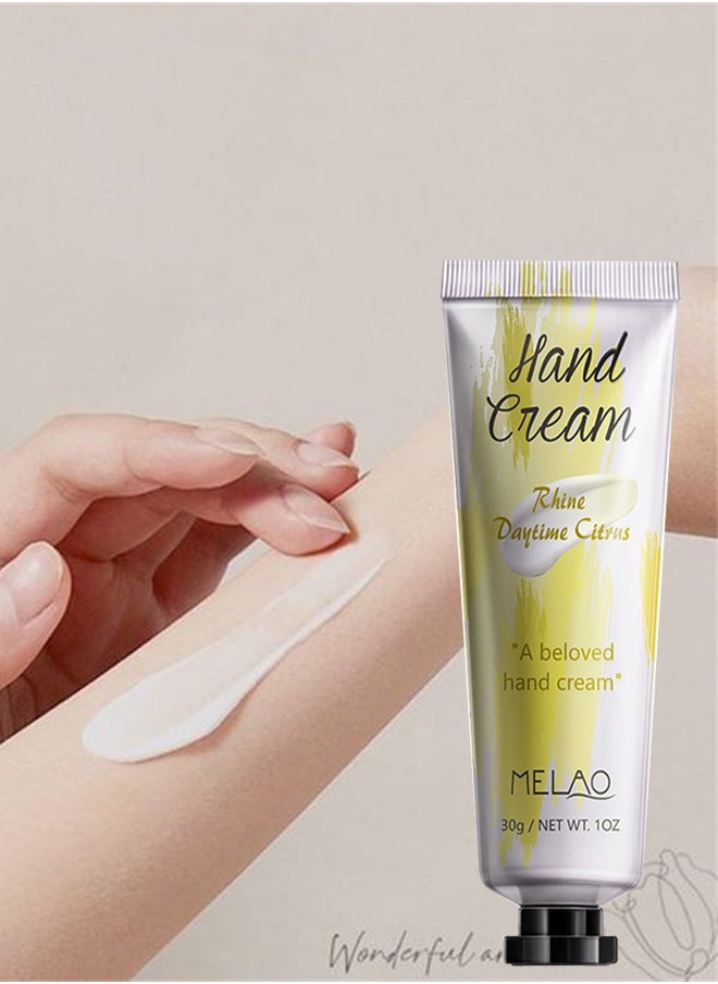 Hand Cream for Dry Cracked Hands Natural Plant Fragrance Mini Hand Lotion Moisturizing Hand Care Cream 30g (Citrus Fragrance)