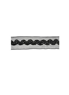 Bugles Bugle Bead Organza Trim 1in Black  - Image 1