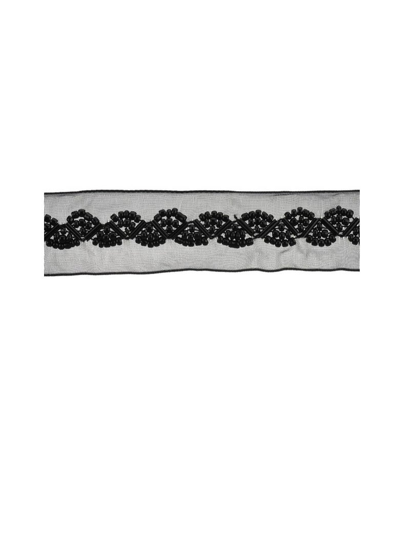 Bugles Bugle Bead Organza Trim 1in Black - Image 3