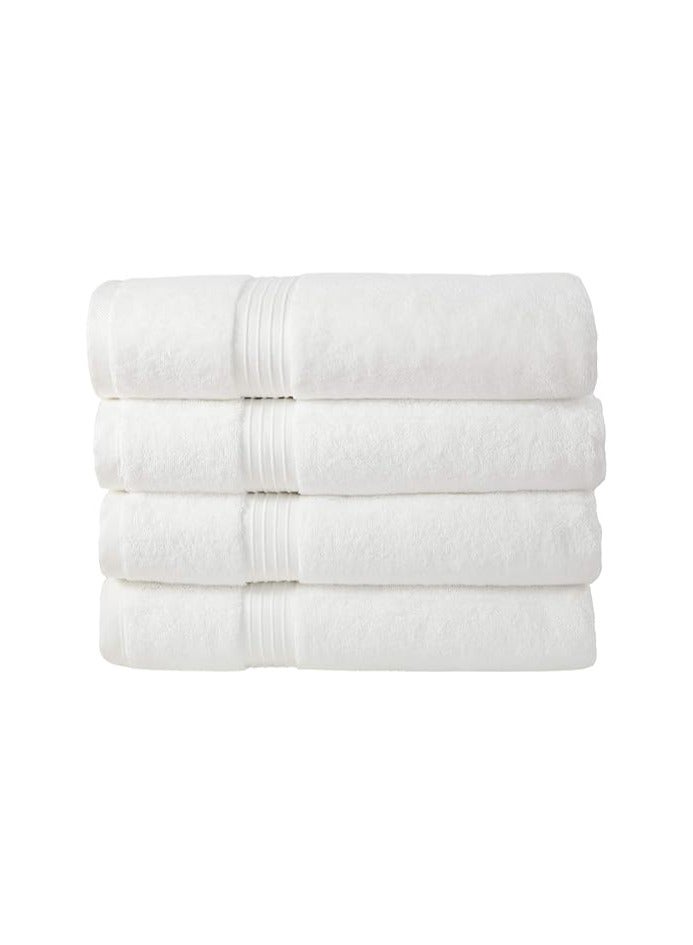 Comfy White Set Of 4- 70 X 140 Cm Highly Absorbent Combed Cotton Quick Dry Bath Towel Hotel Quality - Image 2
