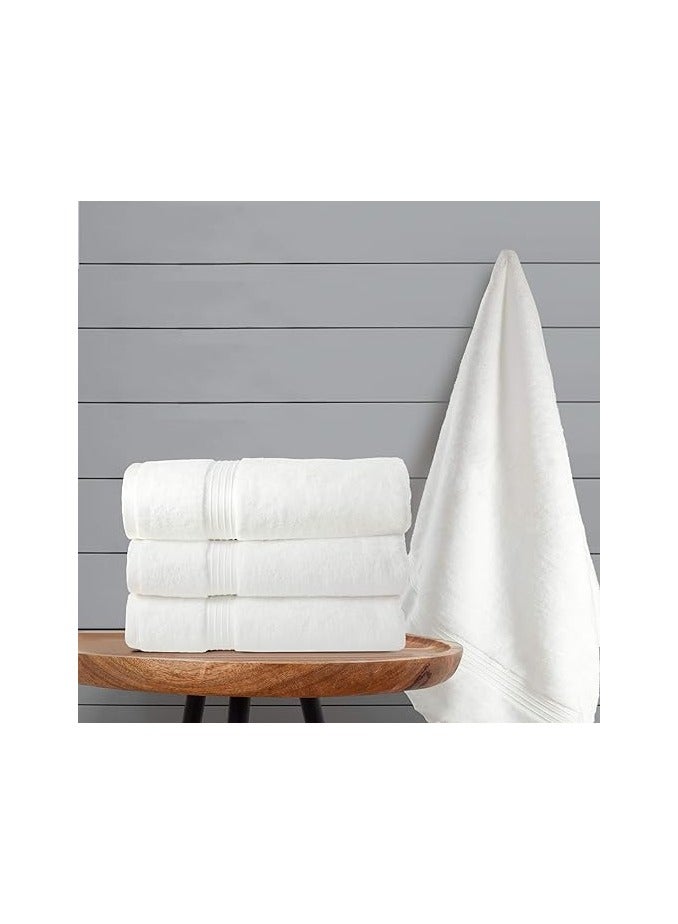 Comfy White Set Of 4- 70 X 140 Cm Highly Absorbent Combed Cotton Quick Dry Bath Towel Hotel Quality - Image 3