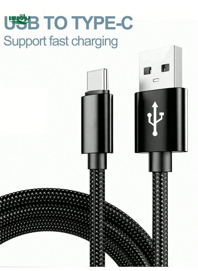 BURAQ - 3FT/6FT/1 Meter/2 Meter/ USB Type C Charger Cable, USB-C To USB-A Fast Charging Type C Cable, USB A To Type C Charger Cord, Compatible With IPhone 15/15 Pro/15 Pro Max/15 Plus, Samsung Galaxy S24/ S24+/ S24 Ultra - Image 1