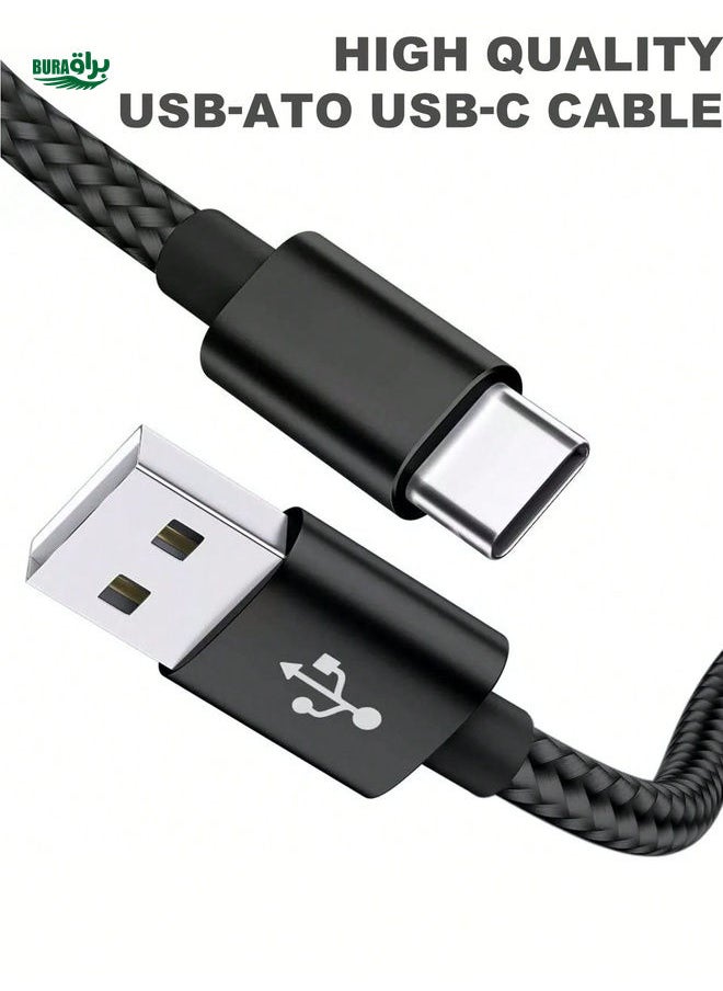 BURAQ - 3FT/6FT/1 Meter/2 Meter/ USB Type C Charger Cable, USB-C To USB-A Fast Charging Type C Cable, USB A To Type C Charger Cord, Compatible With IPhone 15/15 Pro/15 Pro Max/15 Plus, Samsung Galaxy S24/ S24+/ S24 Ultra - Image 1