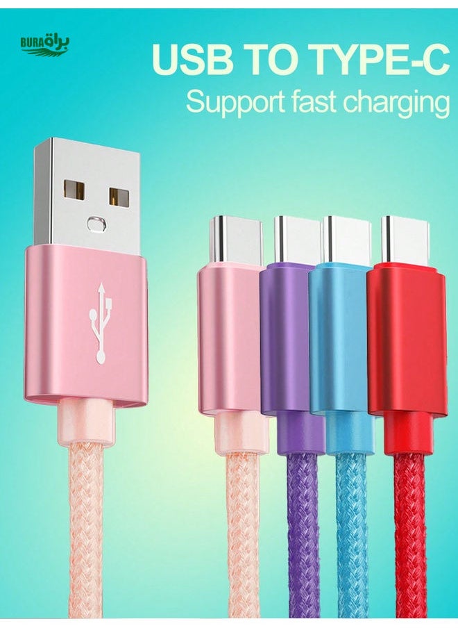 BURAQ - 3FT/6FT/1 Meter/2 Meter/ USB Type C Charger Cable, USB-C To USB-A Fast Charging Type C Cable, USB A To Type C Charger Cord, Compatible With IPhone 15/15 Pro/15 Pro Max/15 Plus, Samsung Galaxy S24/ S24+/ S24 Ultra - Image 1