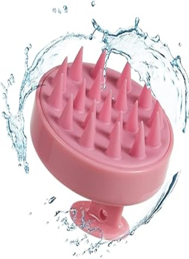 Bsisme Hair Brush, Scalp Massager and Shampoo Brush Scrubber, Soft Silicone Bristles for Wet and Dry Hair, Professional Hair Brush, Anti-Dandruff Brush & Hair Massager (Normal Pink) 