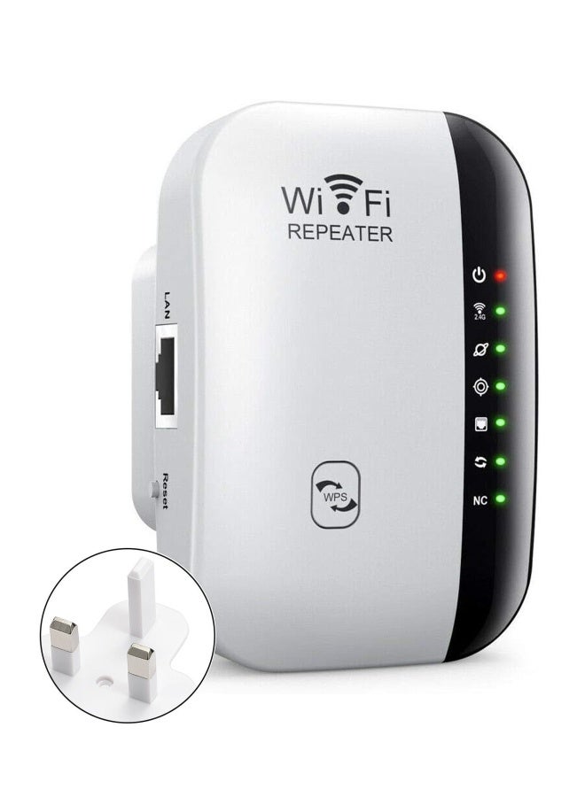DRAKLAW 300Mbps Wi-Fi Range Extender Wifi Repeater 2.4GHz Frequency Up to 300Mbps Signal Rate  1x Ethernet Port (RJ45)  White - Image 1