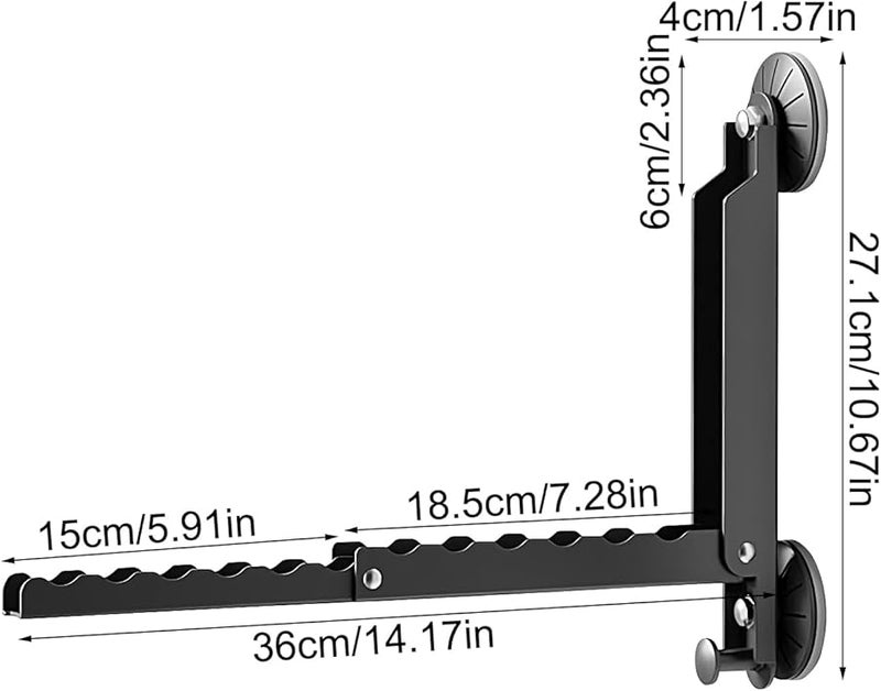 Black Foldable Hooks Space Saving Wall Hanger For Clothing Multi Purpose Rack - Image 3